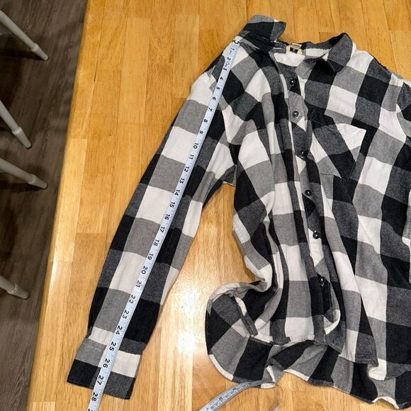 Woolrich Womens XXL Gray White Plaid Button Down Flannel Top Cozy Soft Casual - Picture 9 of 12